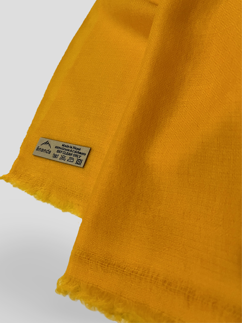 Finest Cashmere Stole - Deep Saffron
